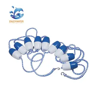 Swimming Pool Accessories 20ft Safety Divider Strong Floating Rope Float Dividing Lane Line Kit 9 Balls Floats Set With 2 Hooks
