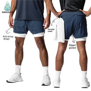 Tùy Chỉnh Màn Hình In Người Đàn Ông Của Hoạt Động Phòng Tập Thể Dục Thể Thao Quần Short 2-Trong-1 Hai Lớp Được Xây Dựng Nén 5 Inch Phong Cách Giản Dị Với Lót Lưới - Product Image 1