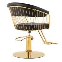 Fauteuil de Barbier Doré avec Dossier Rond, Fauteuil Pivotant pour Salon, Mobilier de Salon de Beauté et Spa à Prix Abordable, Vente Chaude