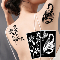 Pochoirs de tatouage temporaire au henné pour le corps, fabriqués en Chine, modèles autocollants pour tatouage manuel