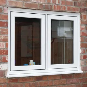 Jendela vinil Eropa murah gas argan panel ganda diisi upvc profil casement jendela dan pintu
