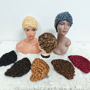 Promotion Letsfly Vente en gros à bas prix 7$ Perruques complètes courtes coupe pixie en cheveux humains naturels 613 #   Perruques pas chères grises - Product Image 1