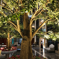 Grand arbre artificiel en fibre de verre, banian, ignifuge, écologique, pour les aménagements paysagers, les restaurants et les hôtels de luxe