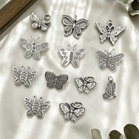 Aksesoris Fashion Liontin Kupu-kupu Bunga Kelopak Kincir Angin Thailand DIY Retro Kuno