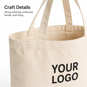 Heavy Duty 12oz <b>Canvas</b> Tote <b>Bag</b> Custom Logo Reusable Shopping <b>Bags</b> Eco Friendly Grocery <b>Bag</b> with Reinforced Handles - Product Image 2