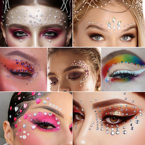 Decorazioni per il Viso per Festival Musicali, Adesivi con Cristalli e Strass per Bambini e Adulti, Trucco Occhi Fai-da-Te, Adesivi per Unghie Autoadesivi - Product Image 2