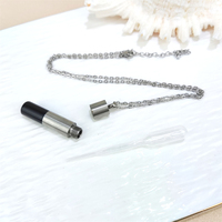 Collier simple en acier inoxydable pour unisexe, diffuseur d'huile essentielle de quartz en oeil de tigre, bouteille de parfum en cristal de pierre naturelle