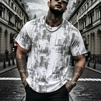 Nouveau T-shirt décontracté pour homme, style américain, camouflage tie-dye, manches courtes, col rond, design original texturé, coupe ample, été 2026