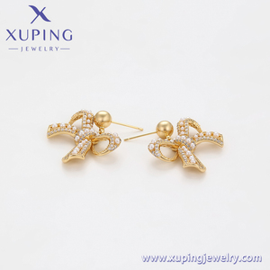 X000018992 gioielli <span class=keywords><strong>Xuping</strong></span> 14K oro placcato colore orecchino moda perline Zirconia archetto orecchini donna <span class=keywords><strong>Xuping</strong></span> - Product Image 5