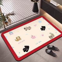 Tapis de sol de salle de bain en boue de diatomée HM, doux, séchage rapide, absorbant, antidérapant, 2,5 mm, logo personnalisé, marque privée, OEM, ODM