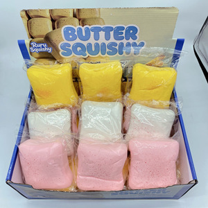 ของเล่นบีบอัดรูปขนมปังเนยนุ่มพิเศษ Elonna PU Foam Super Moist Soft Butter Toast Squishy Fidget Toy บีบแล้วคืนตัวช้า บรรเทาความเครียด - Product Image 1
