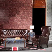 Canapé individuel américain en cuir véritable première couche, style campagnard américain, cuir huilé ciré, fauteuil de loisirs haut de gamme pour salon, modèle Tiger