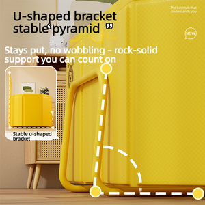 Modello portatile di vasca da bagno pieghevole per adulti con supporto, adatta per il bagno di tutto il corpo in inverno, anche adatta ai bambini. - Product Image 5