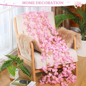Guirlande de fleurs artificielles de cerisier suspendue pour la décoration de mariage, de maison, de jardin et de fête - Product Image 5