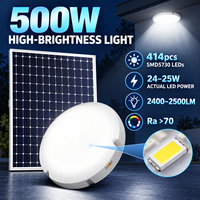 Lampu Gantung Tenaga Surya 500W Kecerahan Tinggi dengan Remote Timer untuk Penerangan Area Luar Ruangan, Pertanian, Bengkel, Halaman, dan Gudang