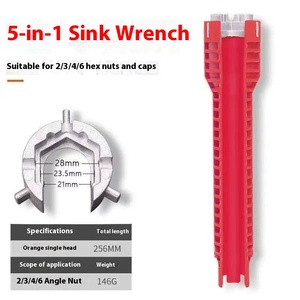 Lavello otto in uno speciale strumento artefatto essenziale per la casa chiave in acciaio per la riparazione del bagno per l'installazione del rubinetto manicotto metrico - Product Image 6