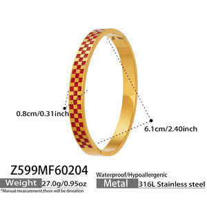 Bracelet en zircon plaqué or 18 carats, bracelet élégant en émail, bijoux en or de qualité supérieure pour femmes - Product Image 5