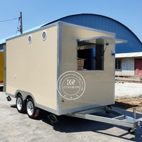 Carré Mobile Cuisine Food Truck Crème Glacée Pizza Gaufre Sandwich Crêpe Alimentaire Remorque caravane Alimentaire