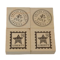 Tampon encreur carré éducatif en caoutchouc pour enfants, motif patriotique du 4 juillet, pour récompense d'enseignant, idéal pour la classe, par OEM