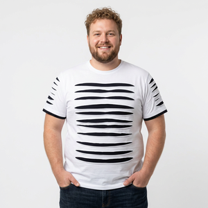Camiseta de Forro Polar para Hombre, Cuello Redondo, Algodón Orgánico OEM, Tallas Grandes, Transpirable, Ecológica, Formal, Estampada, Manga Corta, Gran Venta en Línea - Product Image 1