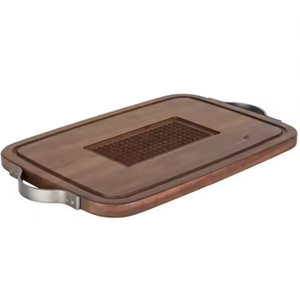 Tabla de <span class=keywords><strong>cortar</strong></span> carne de madera de acacia al por mayor con ranura <span class=keywords><strong>para</strong></span> jugo, púas piramidales y asas de acero inoxidable, juego de tabla <span class=keywords><strong>para</strong></span> trinchar pavo - Product Image 2