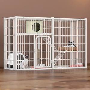 Grande cage et abri <span class=keywords><strong>pour</strong></span> chat en fil de fer galvanisé en tube carré avec conception sans fermeture <span class=keywords><strong>pour</strong></span> la reproduction de chatons et de chats adultes toutes saisons - Product Image 1
