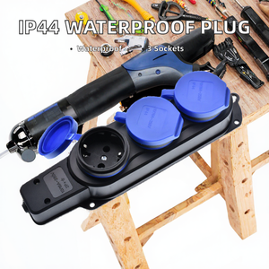 ปลั๊กไฟฟ้ากันน้ำกลางแจ้ง IP44 16A 3000W EU 2PE 3W ทองแดง 3 ช่องเสียบ มาตรฐาน CE สำหรับประเทศเยอรมนี - Product Image 1
