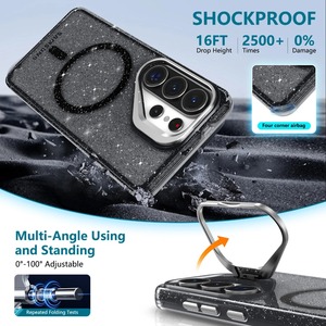 Nouveau support d'objectif en métal transparent avec paillettes brillantes pour coque <span class=keywords><strong>Magsafe</strong></span> pour <span class=keywords><strong>Samsung</strong></span> Galaxy S26 S25 S24 S23 <span class=keywords><strong>S22</strong></span> Ultra Plus S25FE, coque magnétique - Product Image 3