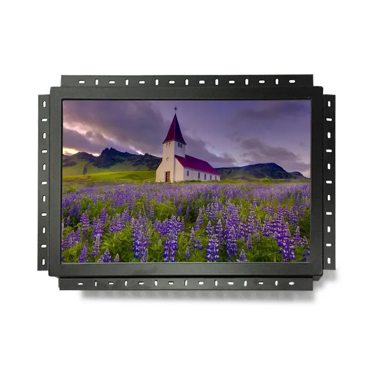cheap price 19 inch widescreen industrial open frame LCD resistive or capacitive touchscreen monitor with HD DVI AV