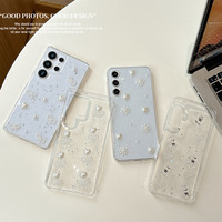 Coque de téléphone portable populaire en résine 3D avec motif ours, cœur, perle et nœud pour Samsung Galaxy S26 S25 S24 S23 Ultra A17 A37 A57 A56