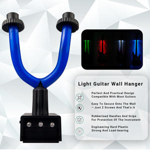 NAOMI – support mural de guitare à lumière LED Multiple avec Fiber de verre, Nylon renforcé, Base 66, crochet en caoutchouc détachable bleu - Product Image 6