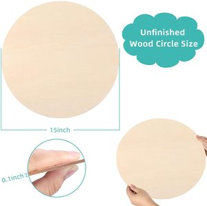 Venta Directa de Fábrica, Discos de Madera Natural sin Acabado, <span class=keywords><strong>Recortes</strong></span> Redondos de Madera para Pintar/Manualidades/Dekoración - Product Image 2
