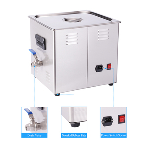 Tullker 15L tần số kép 40kHz 80KHz chất tẩy rửa siêu âm Xe khối động cơ bánh răng chính xác mù mù bộ phận ô tô - Product Image 4