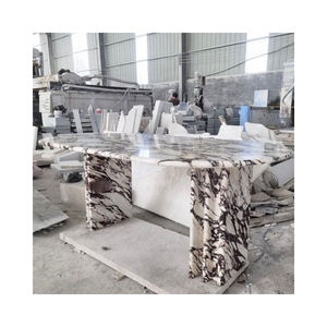 Tavolo da Pranzo di Lusso in Marmo Calacatta Viola Italiano, Design Unico in Pietra Naturale SH STONE - Product Image 1
