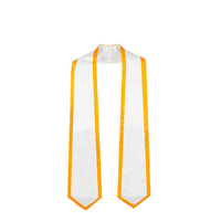 Étole de graduation en satin de polyester vierge personnalisable de 72 pouces avec bordure, vente en gros