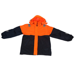 Brocade Flower Thermal Life Jacket Orange Color Blocking Oxford Fabric Reflective Winter Work Wear Marine Use - Product Image 1
