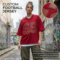 Seragam Sepak Bola Amerika Desain Baru Sublimasi, Kustomisasi Penuh, Bordir, Jersey Mesh, Nomor Tim, Dewasa