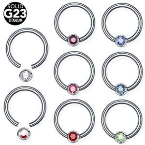 Anillos de titanio G23 con gemas de colores, anillos captivos CBR, pendientes de disco plano, anillos para el pecho, anillos multiusos - Product Image 6