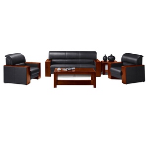 Wholesale Manufacturer Executive Black Leather Couch <b>Office</b> Furniture Houston - Product Image 1
