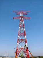 Pylône de transmission en treillis d'acier de type suspension, standardisé 110kV-220kV, pour environnements difficiles, projets électriques, ISO/CE