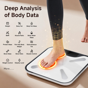 เครื่องชั่งน้ำหนักอัจฉริยะพลังงานแสงอาทิตย์ ยี่ห้อโยลันดา รุ่นใหม่ พร้อมวัด<span class=keywords><strong>ค่า</strong></span>ดัชนีมวลกาย (<span class=keywords><strong>BMI</strong></span>) และข้อมูลร่างกายอื่นๆ 25 รายการ สำหรับใช้ในครัวเรือน - Product Image 6