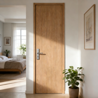 Porte insonorisée 35 dB en placage de bois massif chêne clair, peinte, avec cadre, garantie 2 ans, taille et couleur personnalisables, pour hôtel, villa, cuisine