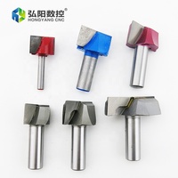Mata Bor CNC 12.7mm atau 1/2 Shank untuk Pembersihan Permukaan, Penggilingan Kayu, Ukiran, Pisau Router, Alat Pertukangan Kayu 10-32mm