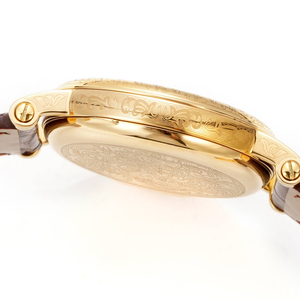 Montre d'hommage élégante pour homme, artisanat haut de gamme, lunette plaquée or 18 carats, bracelet en cuir véritable, automatique de haute qualité - Product Image 4