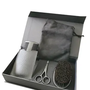 Factory Wholesale Price Cheap Beard Brush And Comb Set Beard Comb And Brush Beard Brush Black