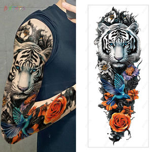 Conception tribale d'autocollant de <span class=keywords><strong>tatouage</strong></span> temporaire de bras complet de longue durée et sûre pour le <span class=keywords><strong>tatouage</strong></span> de corps de main et de douille des hommes - Product Image 3