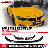 Spoiler avant en fibre de carbone sèche ZESON style MP pour BMW M3 F80 M4 F82 F83 2014-2018