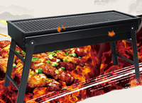 Barbecue pliant au charbon de bois très populaire, support de barbecue extérieur, outils de barbecue, grille de barbecue épaissie