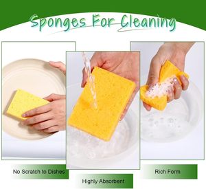 Éponge à <span class=keywords><strong>vaisselle</strong></span> de cuisine en pulpe de bois écologique personnalisée, tampon de nettoyage en cellulose naturelle - Product Image 2