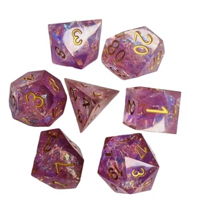 <span class=keywords><strong>Dungeons</strong></span> & Dragons Dnd D&D 7 pièces par jeu, dés en résine à coins vifs avec papier coloré pour jeux de rôle - Product Image 1